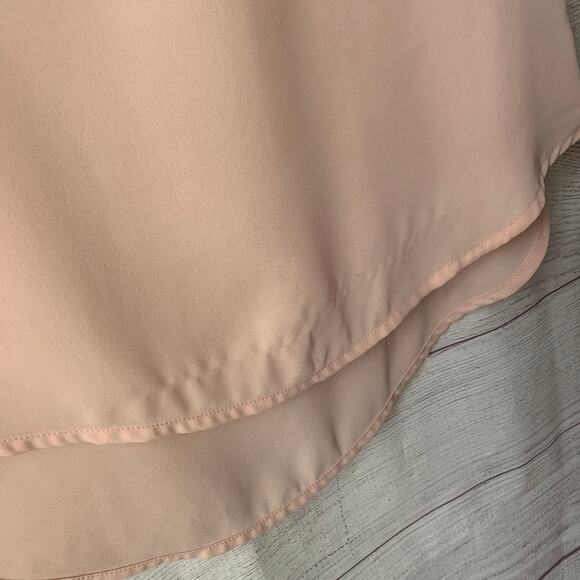 Pleione Light Pink Blouse Short Sleeve Hi Low Pocket Size Small - Picture 5 of 10